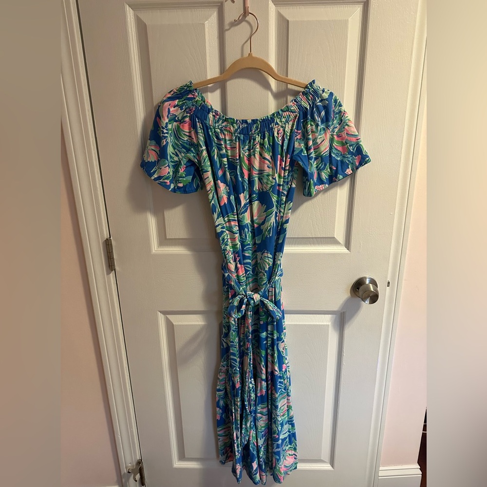 Lilly Pulitzer Floral Off-Shoulder Maxi Dress